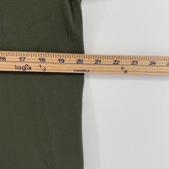 Time and Tru Womens XXL 20 Olive Green Ribbed Short Sleeve Cotton Crew Neck Tee - Picture 6 of 8